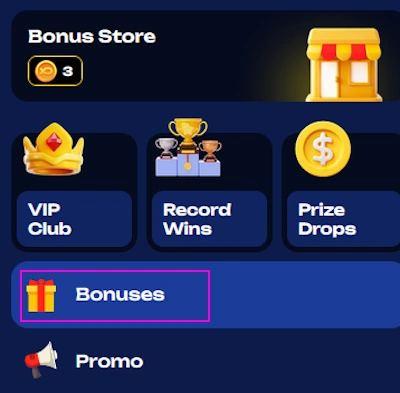 casino bonuses section