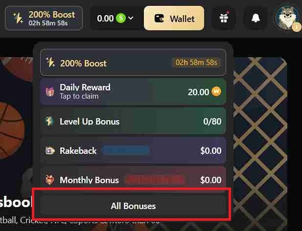 Bonus Menu