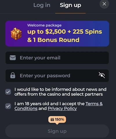 CorgiBet Casino sign up