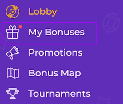 Casino bonuses section