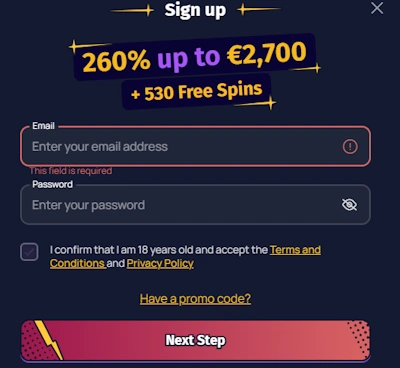 SpinLander Casino sign up