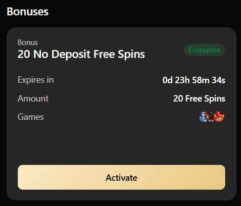 Wolf.io Casino No Deposit Bonus 20 Free Spins