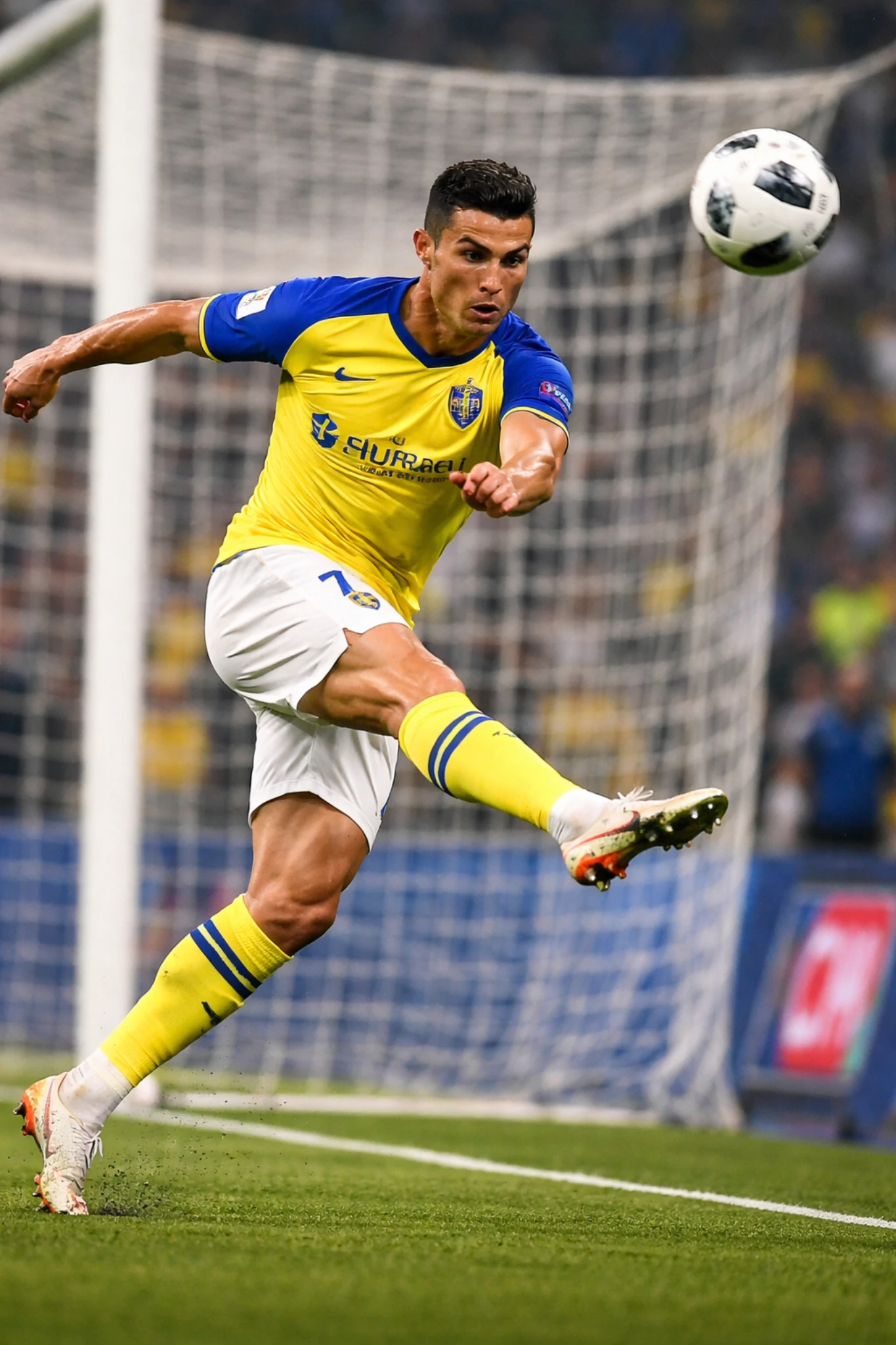 Cristiano Ronaldo in Al Nassr kit with bold headline questioning whether he is still elite in 2026