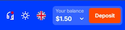 FS Casino balance next to deposit button