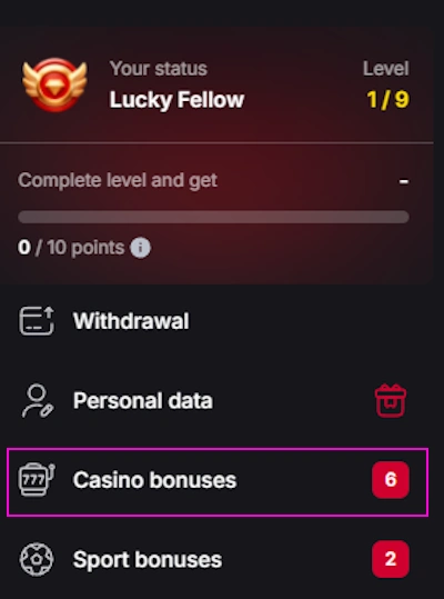 FieryPlay Casino bonuses section