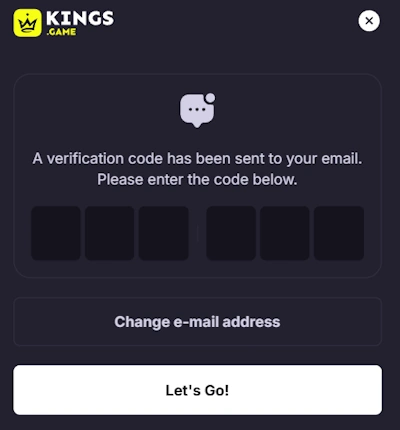 email verification step via code