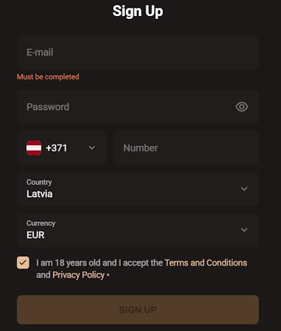 LegionBet Casino sign up