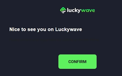 Lucky Wave email verification step
