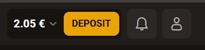 SlotLair Casino balance after free spins next to deposit button
