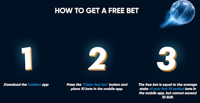 Gratis weddenschapaanbieding van Coldbet Casino via de app