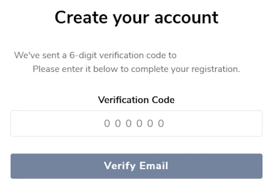 email verification via code