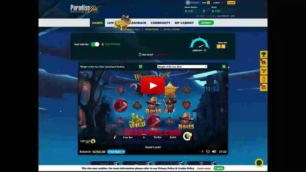 ParadiseWin Casino No Deposit Bonus 50 Free Spins