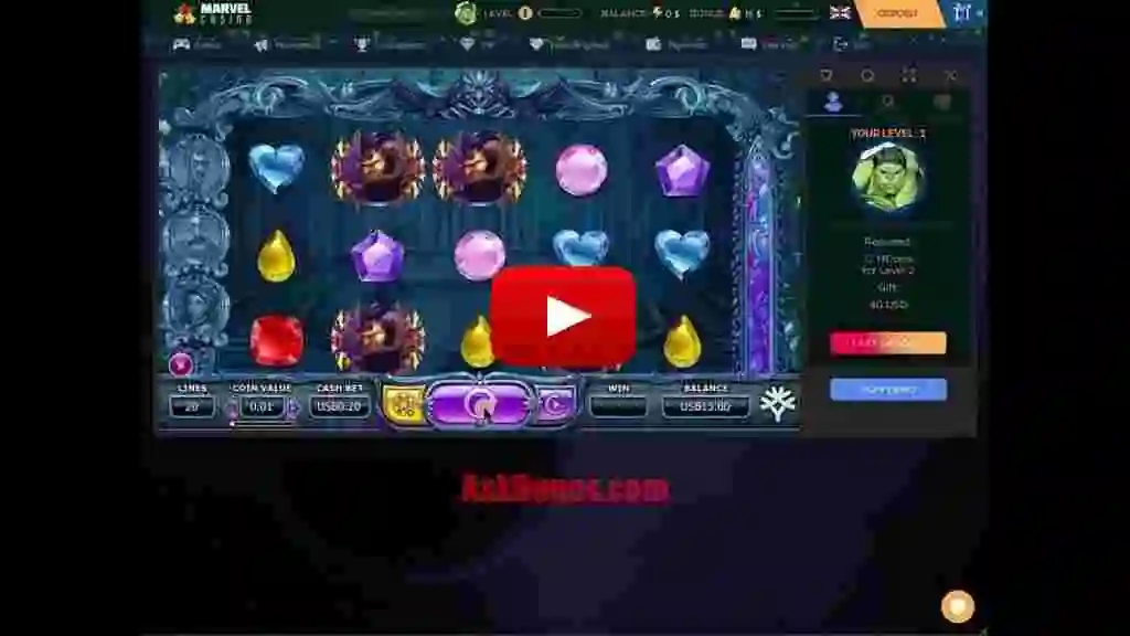 Marvel Casino no deposit bonus video