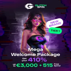 GlitchSpin casino welcome package bonus banner