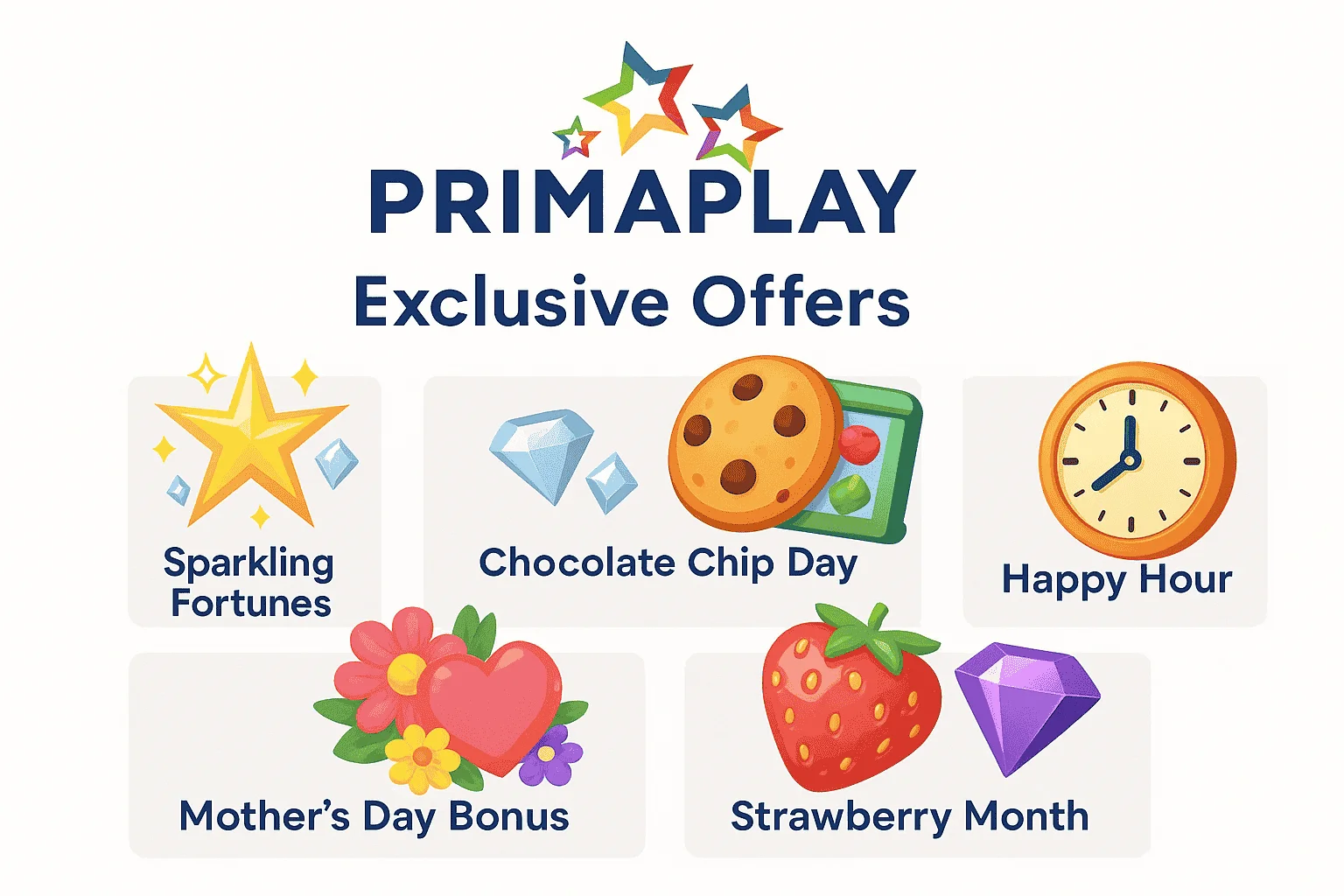 PrimaPlay Casino Promotions banner with colorful stars logo