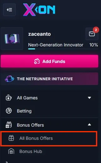 XON Casino no deposit bonus
