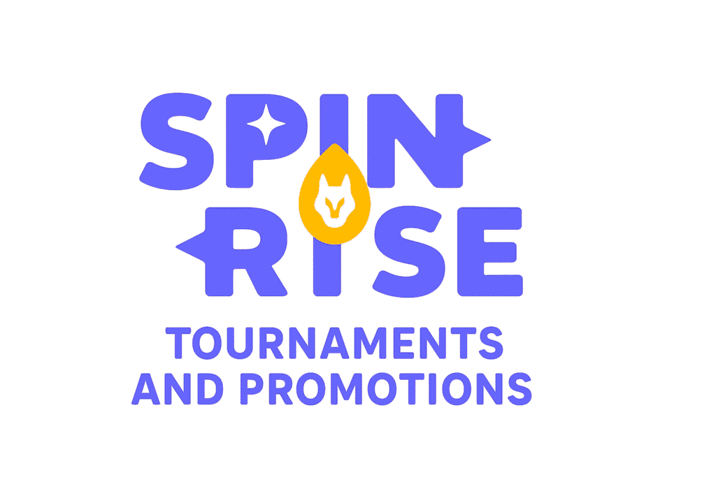 SpinRise Casino logo with the text "Tournaments and Promotions" on a light background.